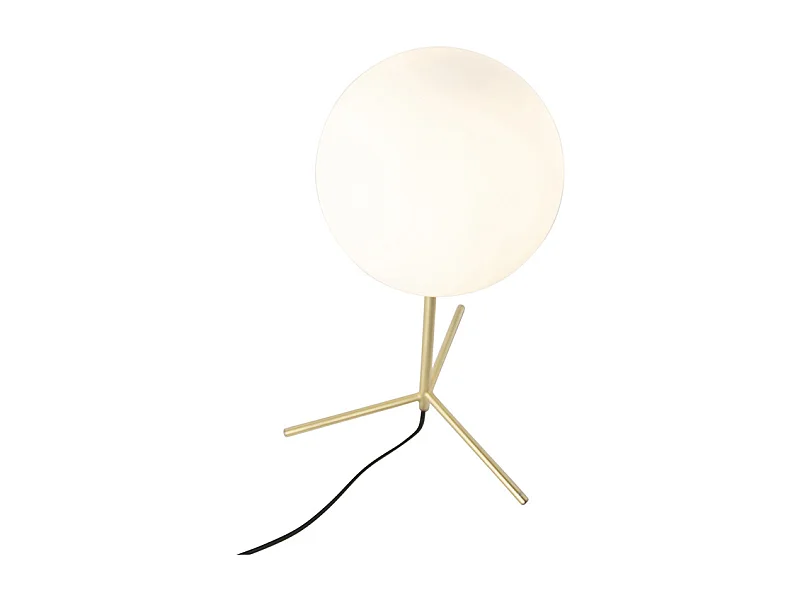 Lampe de table Art Déco en laiton avec verre opale 45,5 cm - Pallon