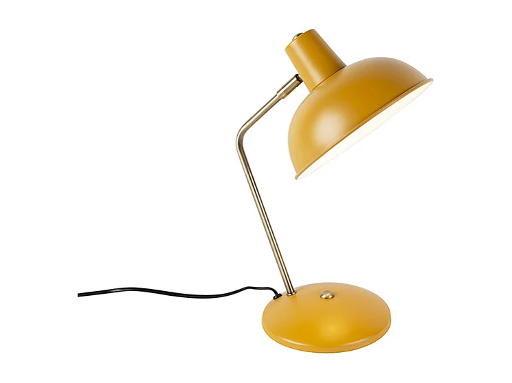 Lampe de table rétro jaune avec bronze - Milou