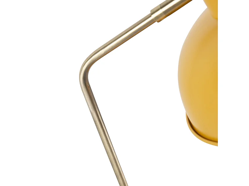 Lampe de table rétro jaune avec bronze - Milou