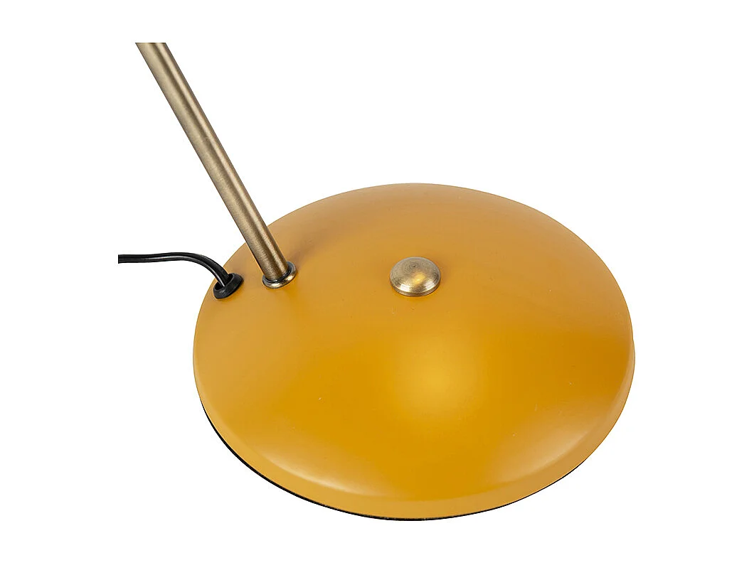 Lampe de table rétro jaune avec bronze - Milou