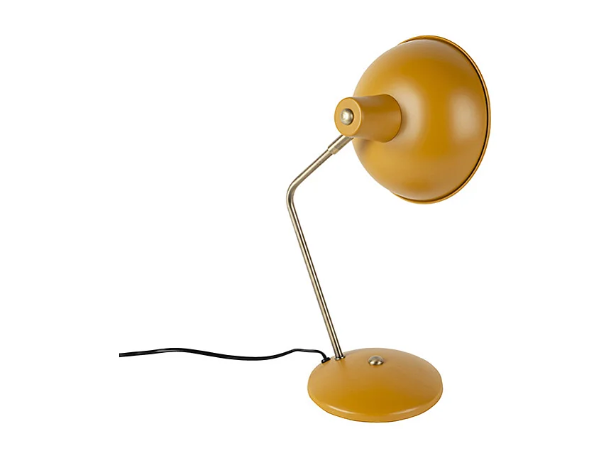 Lampe de table rétro jaune avec bronze - Milou