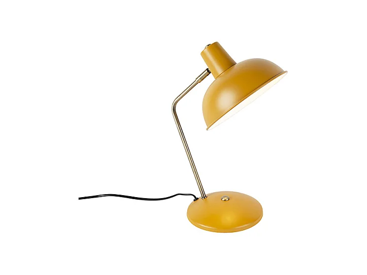 Lampe de table rétro jaune avec bronze - Milou