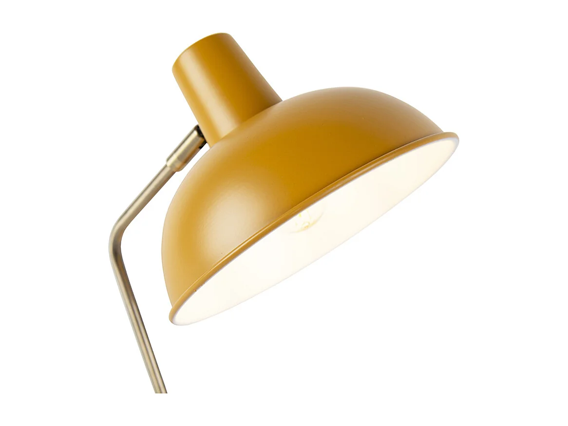 Lampe de table rétro jaune avec bronze - Milou