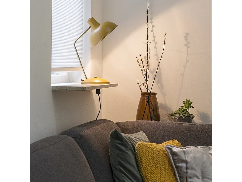 Lampe de table rétro jaune avec bronze - Milou