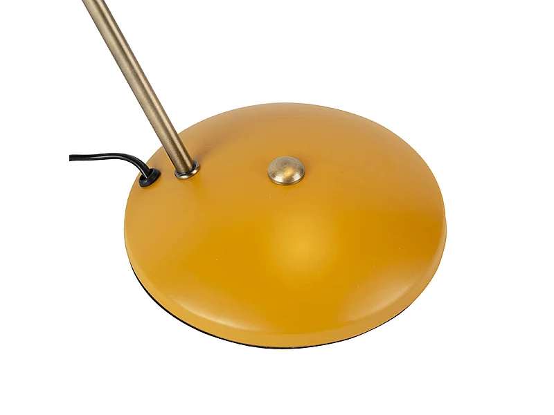 Lampe de table rétro jaune avec bronze - Milou