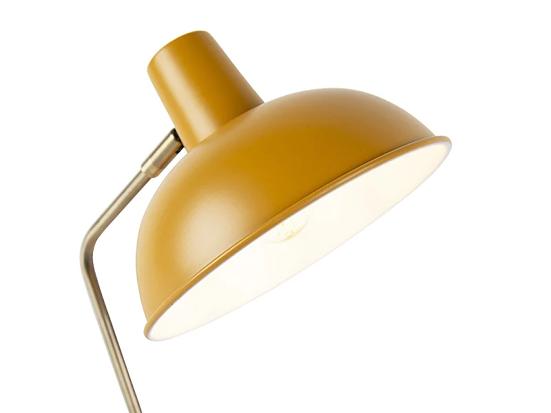 Lampe de table rétro jaune avec bronze - Milou