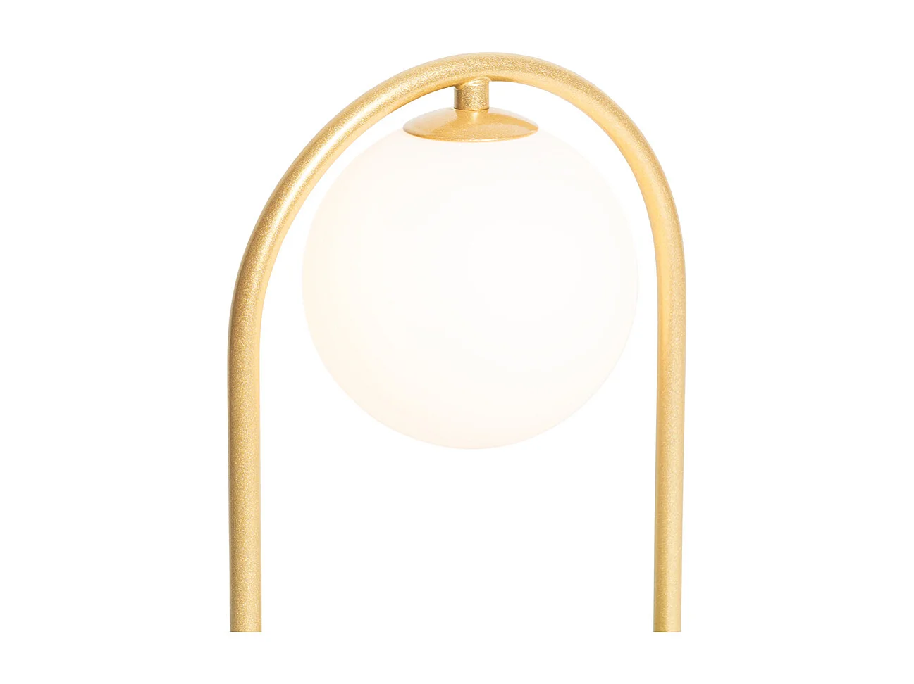 Lampe de table art déco or avec verre blanc - Isabella