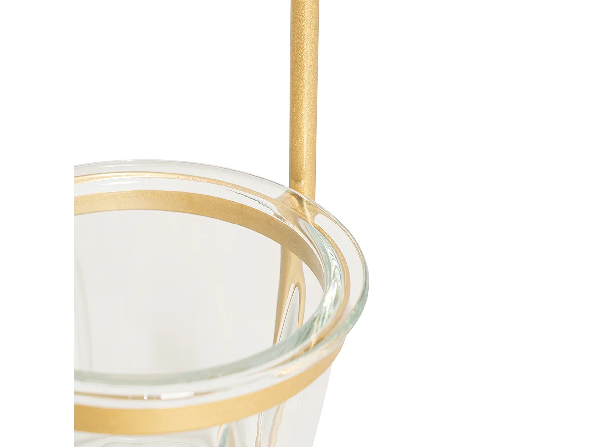 Lampe de table Art déco dorée avec verre blanc - Isabella