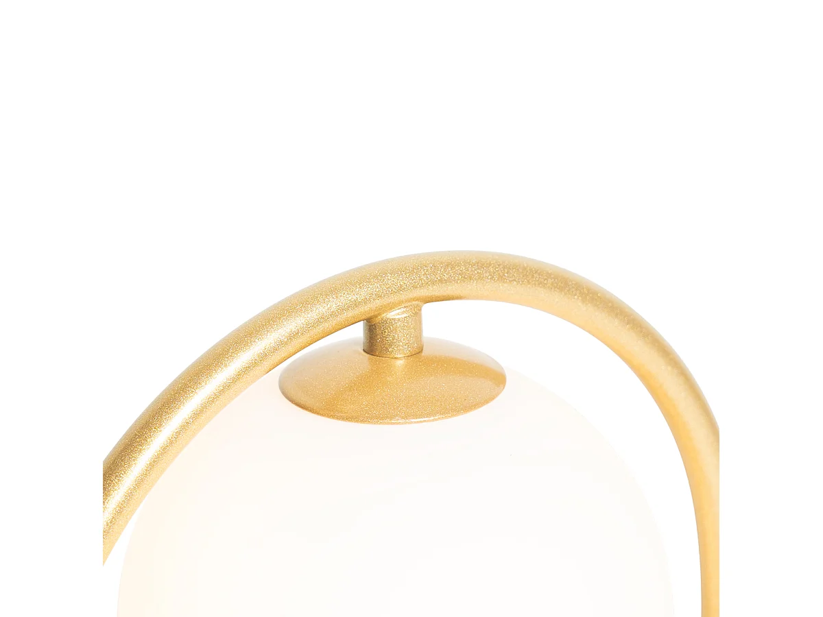 Lampe de table Art déco dorée avec verre blanc - Isabella