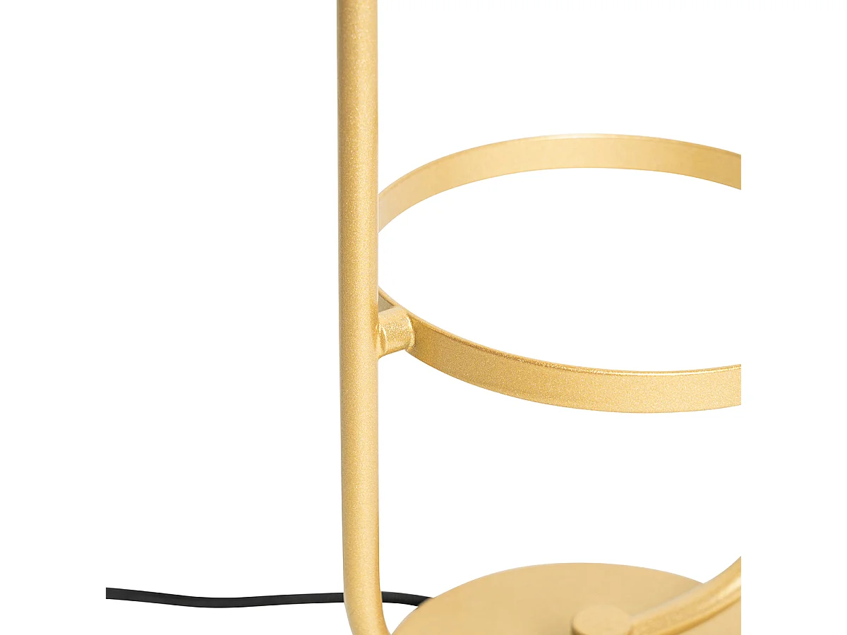 Lampe de table Art déco dorée avec verre blanc - Isabella