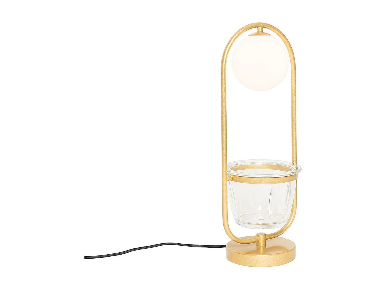 Lampe de table Art déco dorée avec verre blanc - Isabella