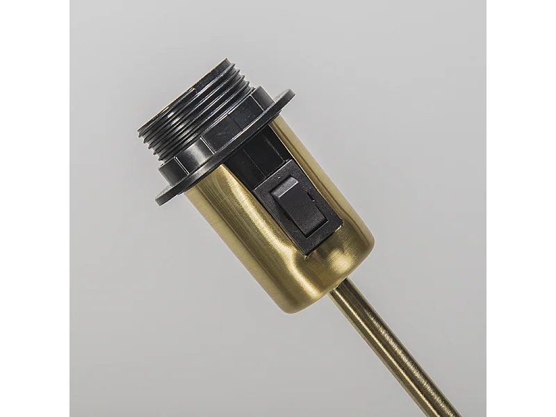 Lampe de table or/laiton avec abat-jour blanc 25 cm réglable - Parte