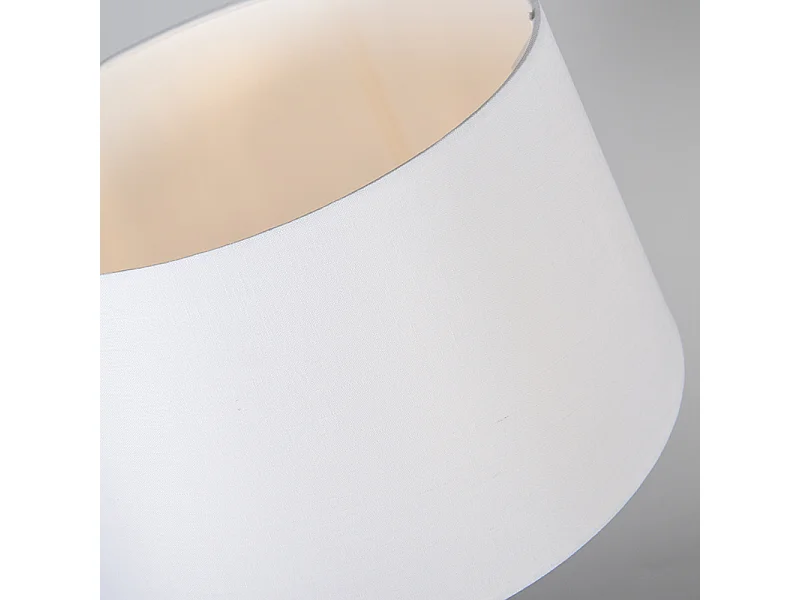 Lampe de table en acier avec abat-jour blanc 35 cm réglable - Parte