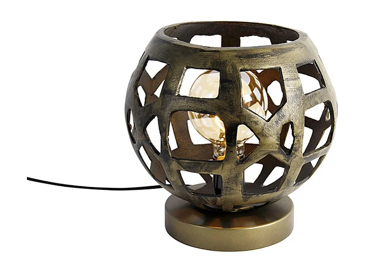 Lampe de table industrielle or antique - Bobby