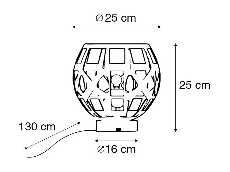 Lampe de table industrielle or antique - Bobby