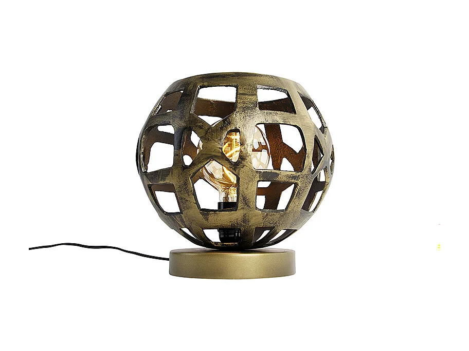 Lampe de table industrielle or antique - Bobby