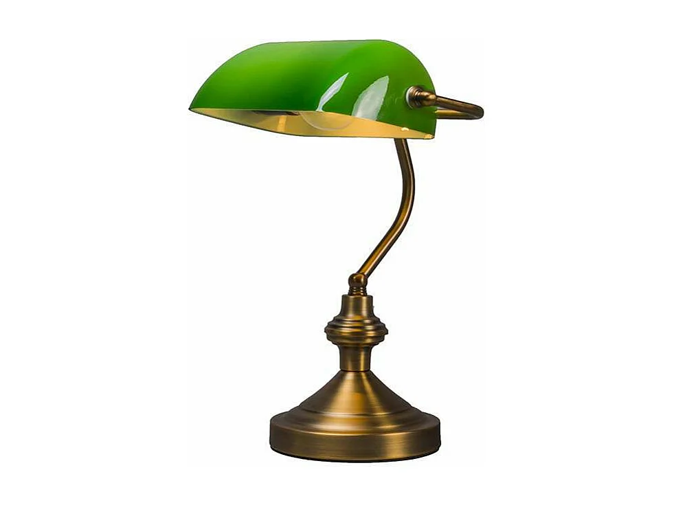 Lampe de table/lampe de notaire classique bronze avec verre vert - Banker