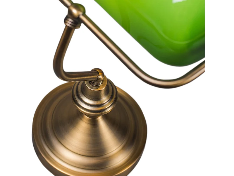 Lampe de table classique/lampe de notaire bronze avec verre vert - Banker