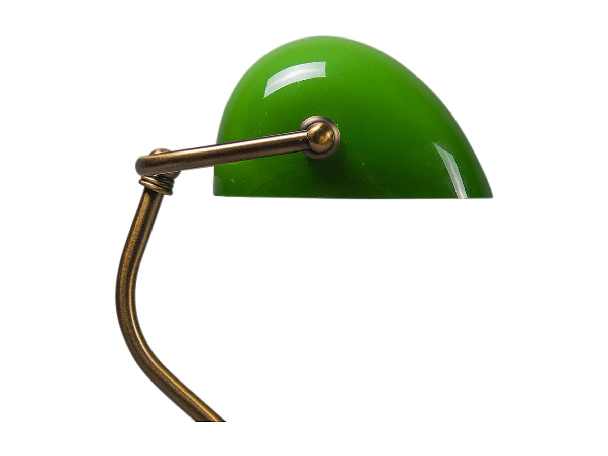 Lampe de table classique/lampe de notaire bronze avec verre vert - Banker