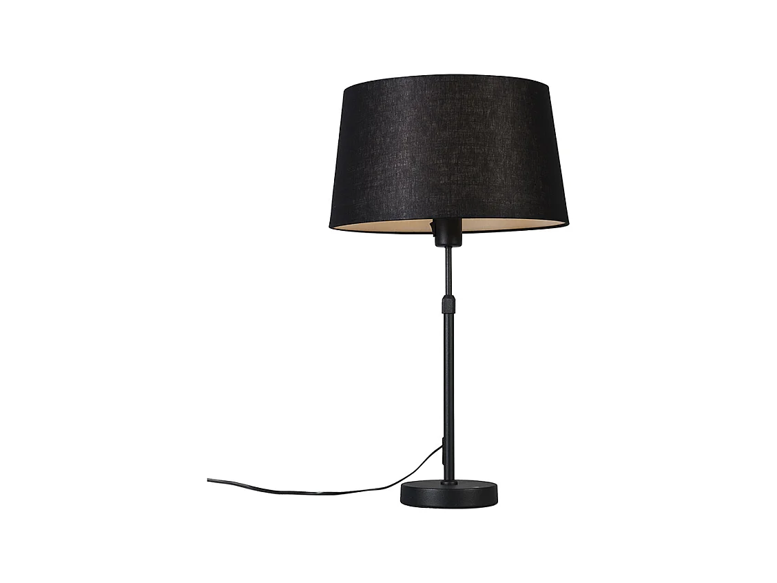 Lampe de table noir avec abat-jour noir 35 cm réglable - Parte