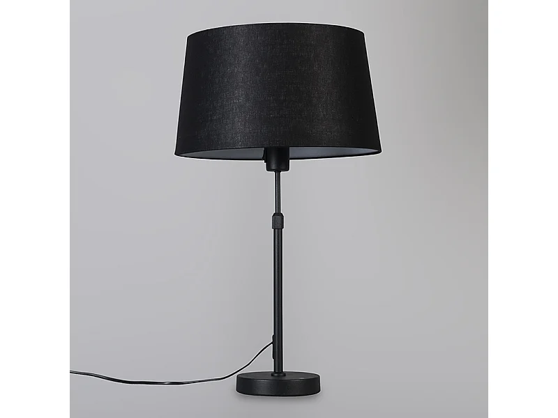 Lampe de table noire avec abat-jour noir 35 cm réglable - Parte