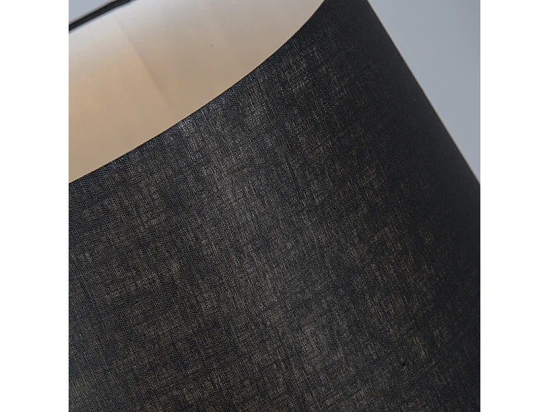 Lampe de table noire avec abat-jour noir 35 cm réglable - Parte
