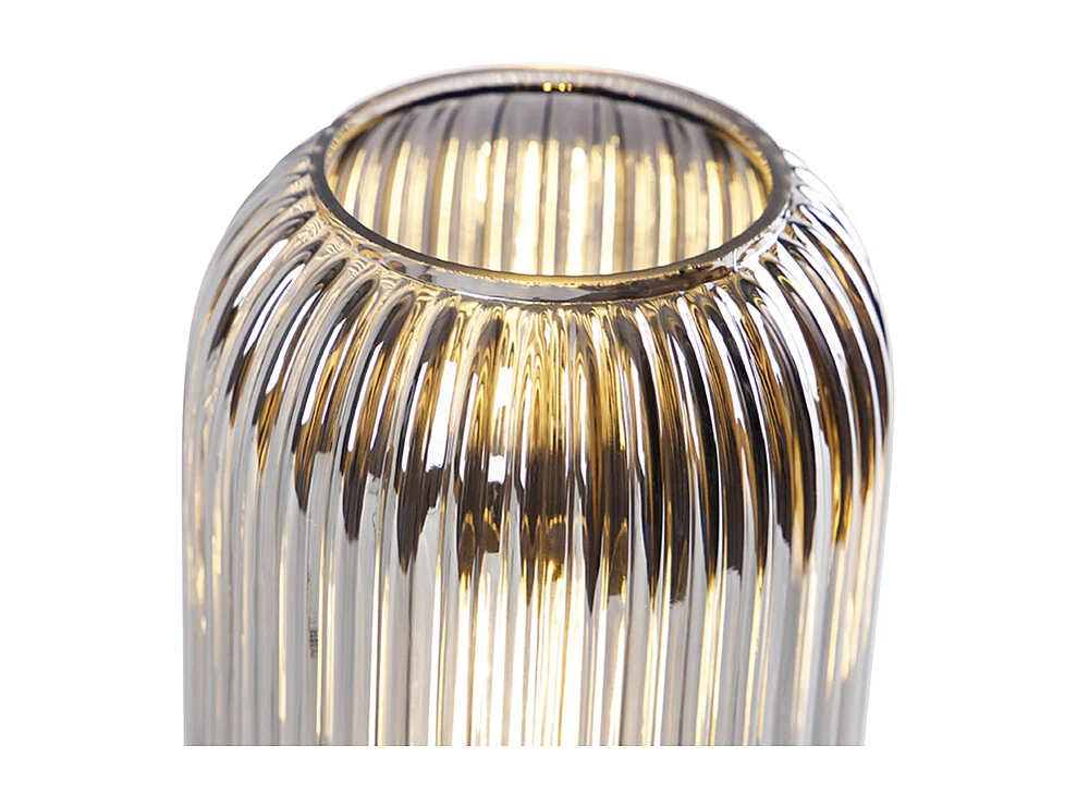 Lampe de table Art Déco noire avec verre fumé - Banci