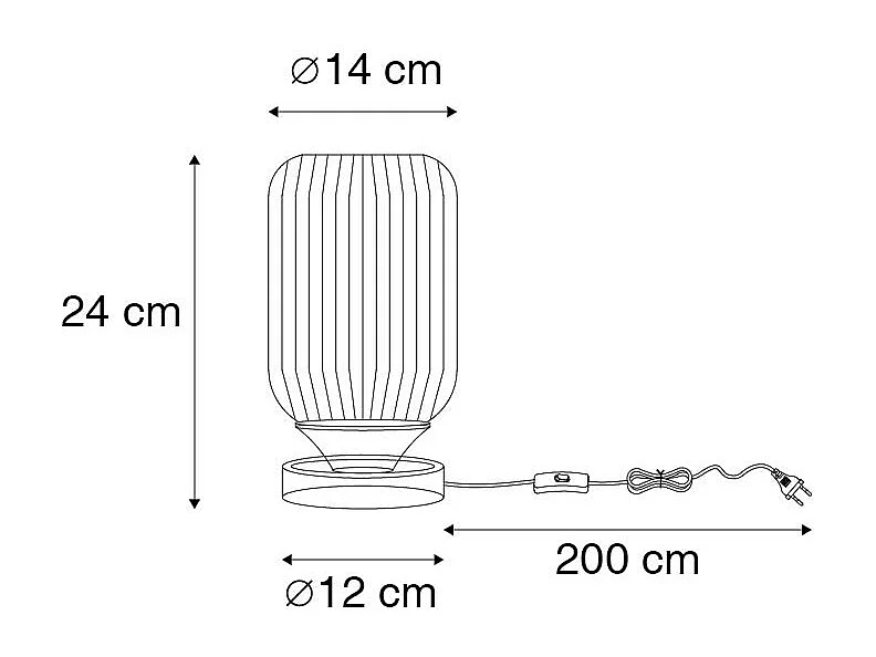 Lampe de table Art déco noire avec verre fumé - Banci