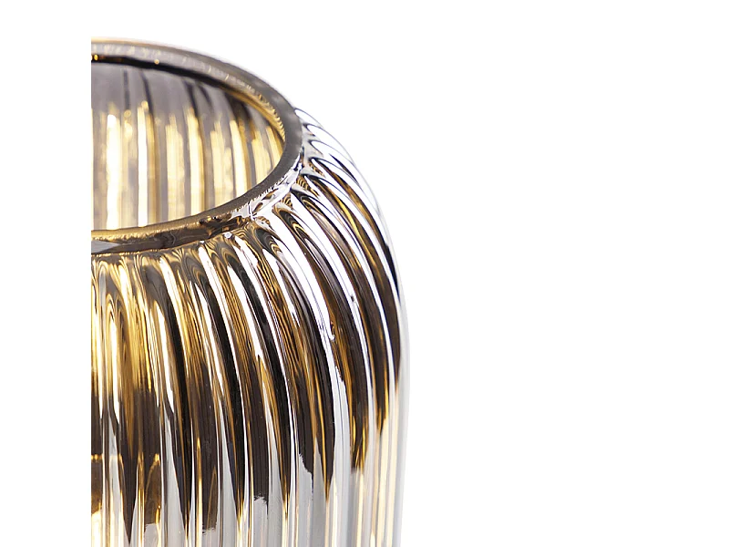 Lampe de table Art déco noire avec verre fumé - Banci