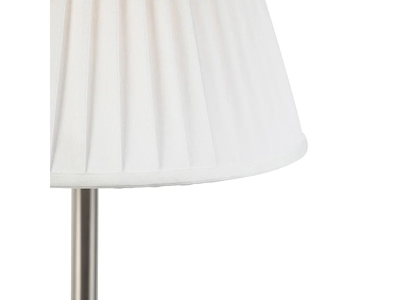 Lampe de table classique acier avec abat-jour plissé blanc 35 cm - Simplo