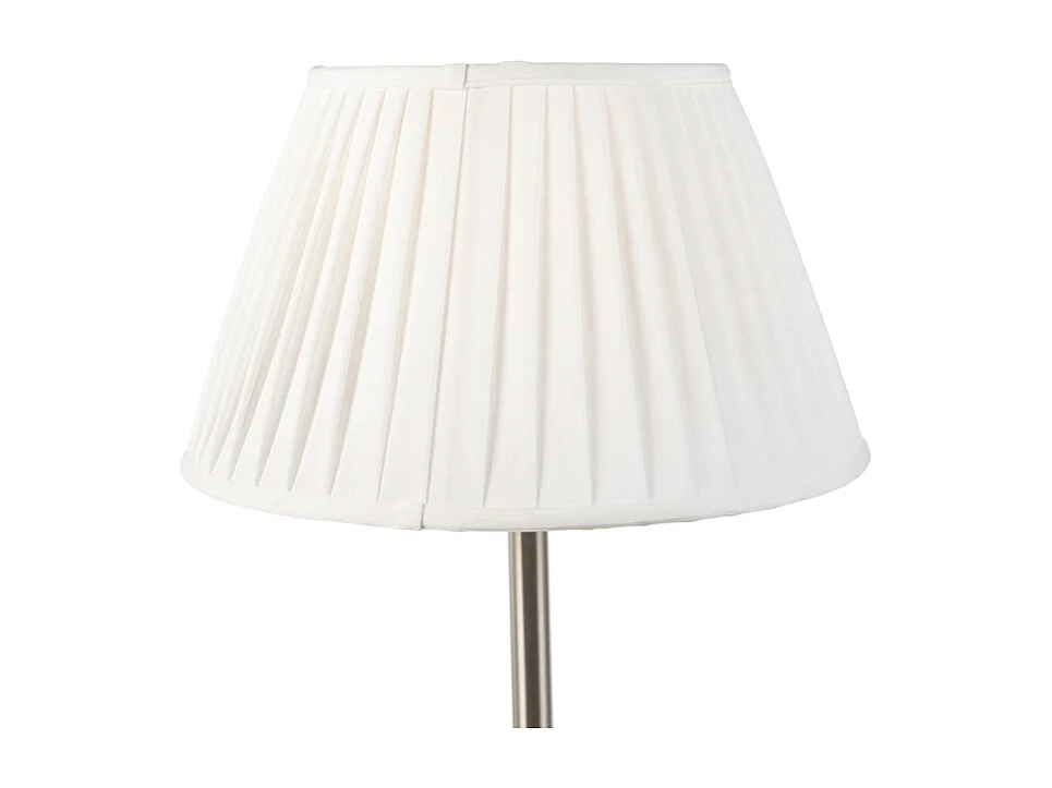 Lampe de table classique en acier avec abat-jour plissé blanc 35 cm - Simplo