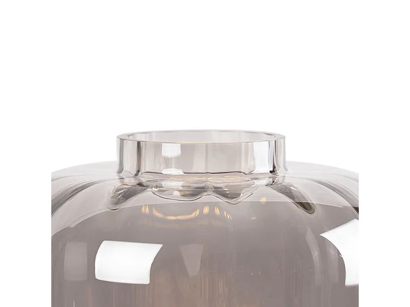 Lampe de table design noire avec verre fumé - Qara