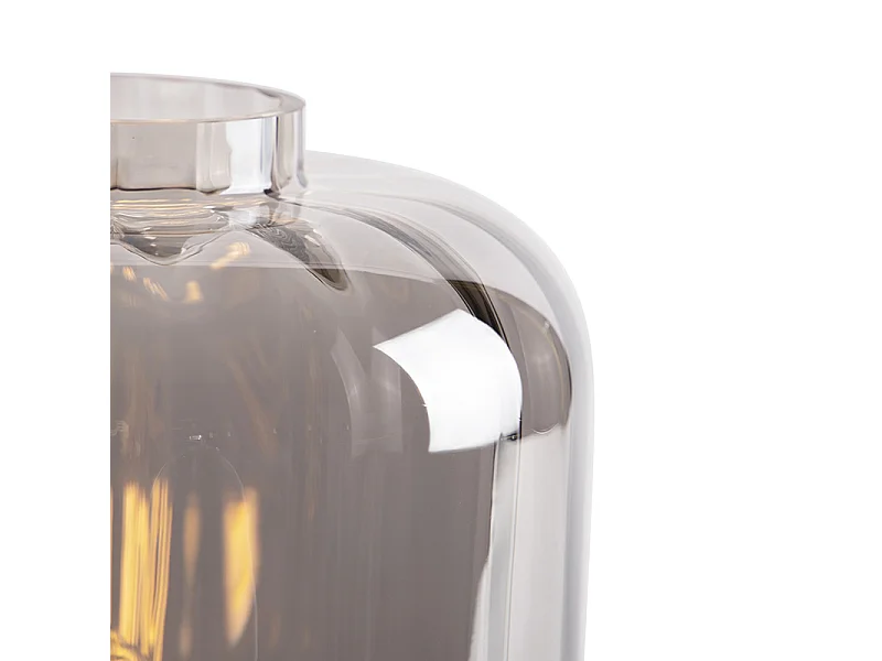 Lampe de table design noire avec verre fumé - Qara