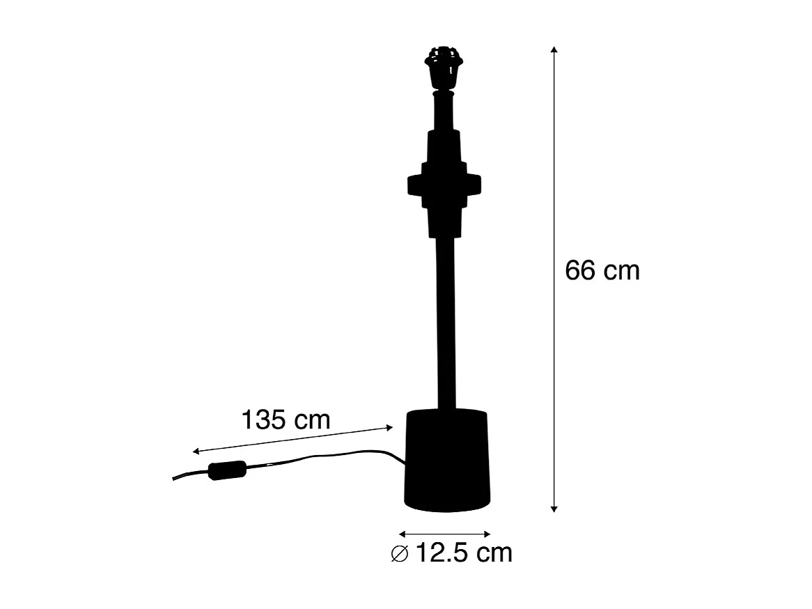 Lampe de table Art déco dorée sans abat-jour - Diverso