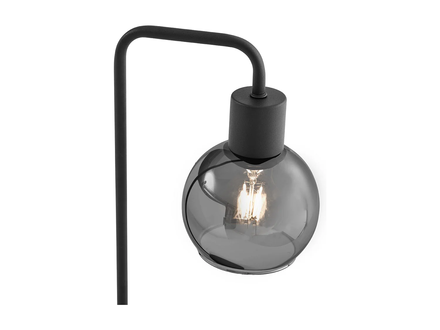 Lampe de table Art Déco noire avec verre fumé - Vidro