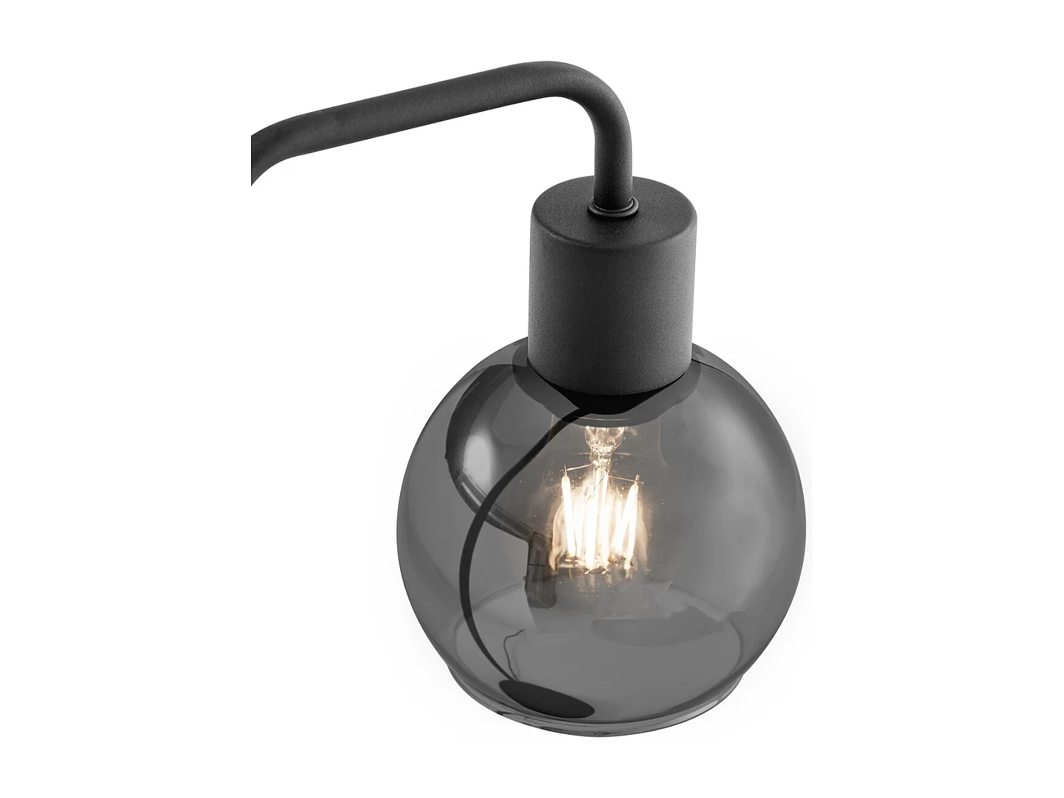 Lampe de table Art Déco noire avec verre fumé - Vidro