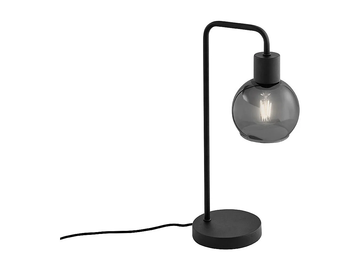 Lampe de table Art Déco noire avec verre fumé - Vidro