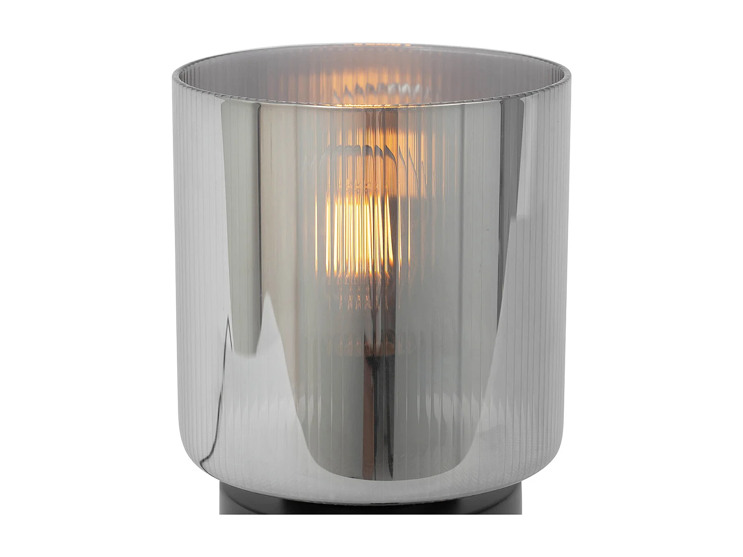 Lampe de table Art Déco noire avec verre fumé - Laura