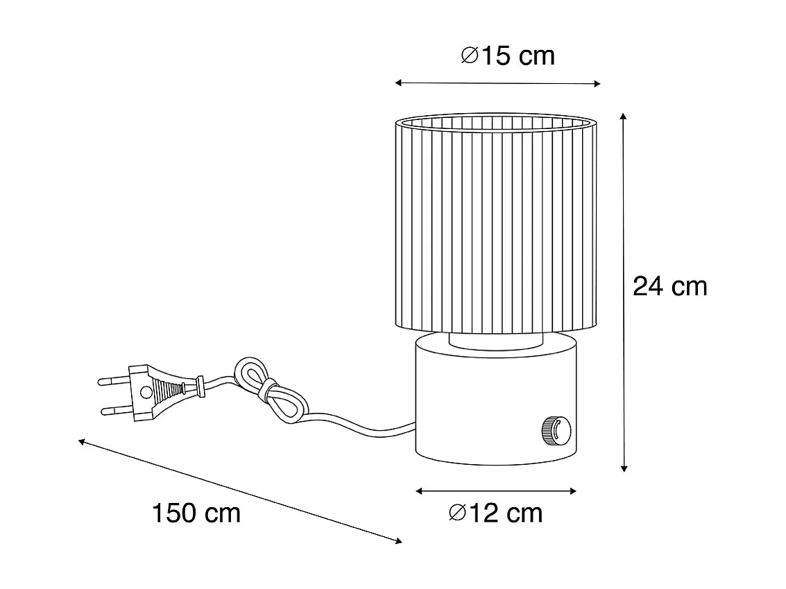 Lampe de table Art Déco noire avec verre fumé - Laura