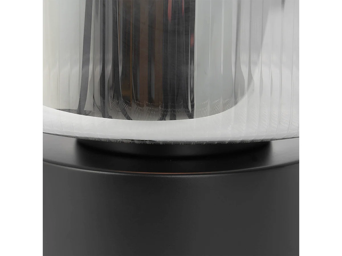 Lampe de table Art Déco noire avec verre fumé - Laura