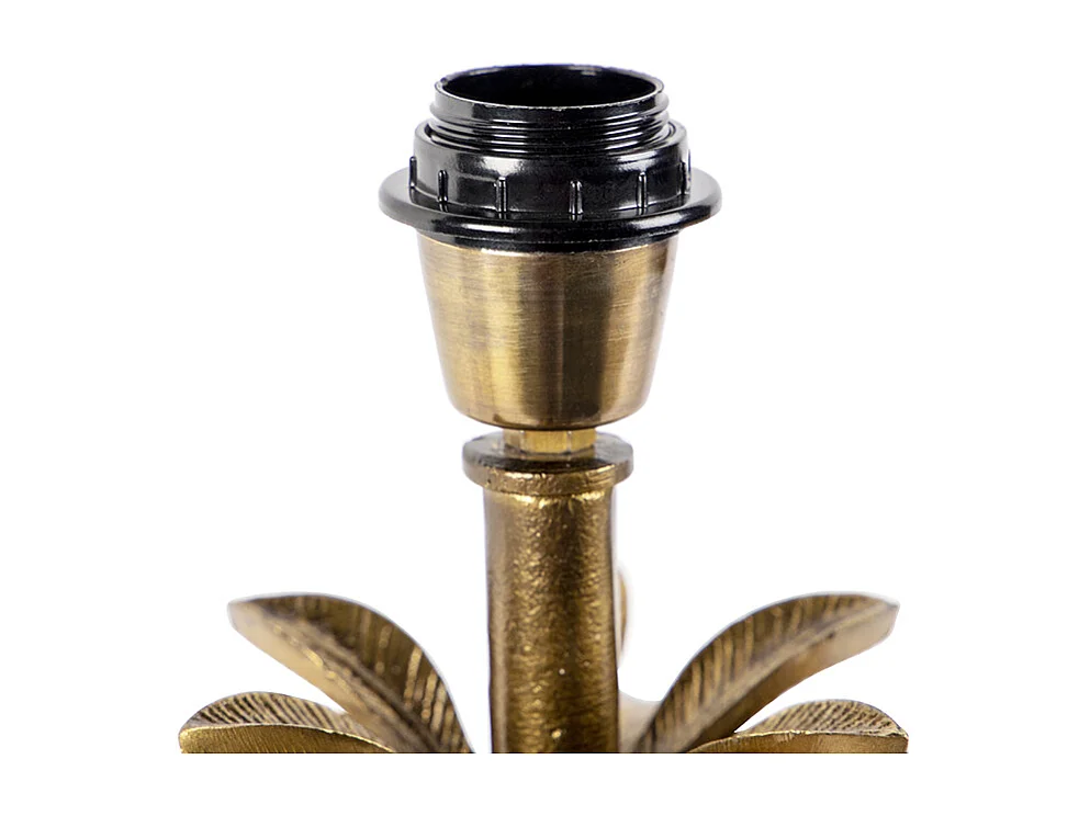 Lampe de table Art déco bronze avec palmier noir sans abat-jour - Areka