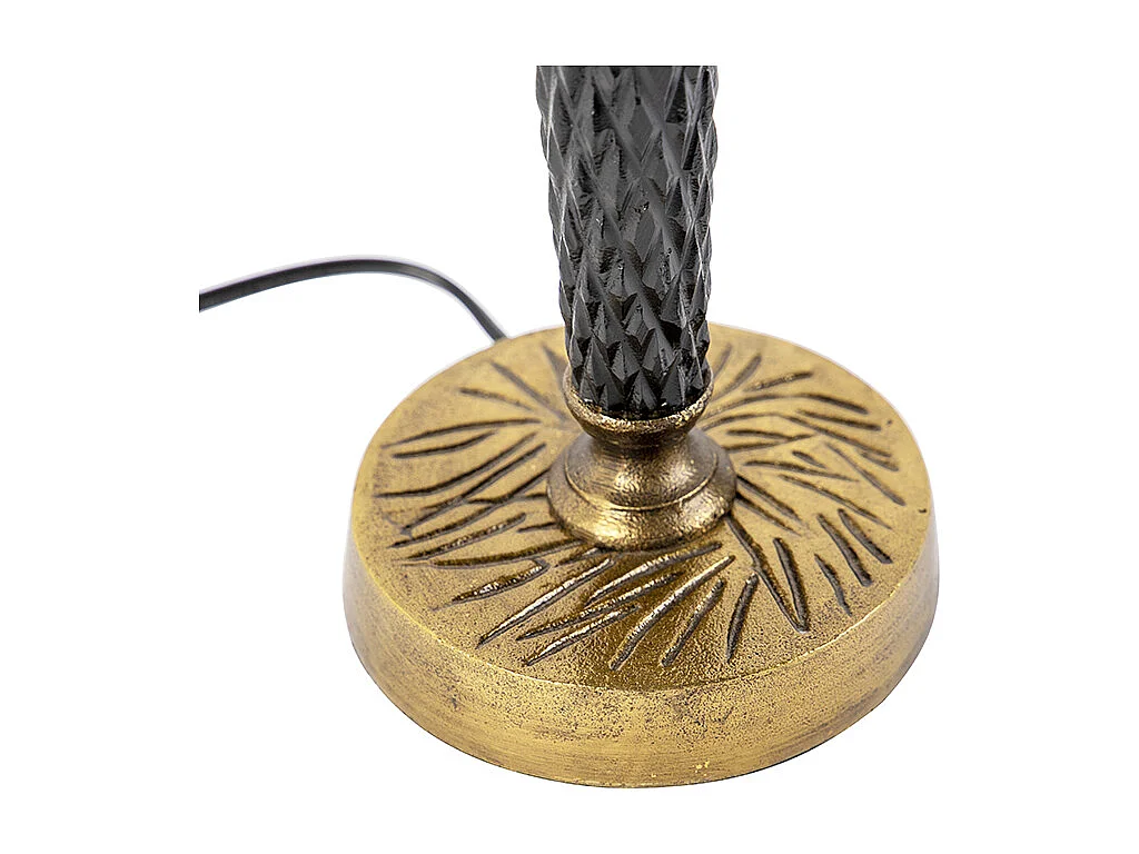 Lampe de table Art déco bronze avec palmier noir sans abat-jour - Areka