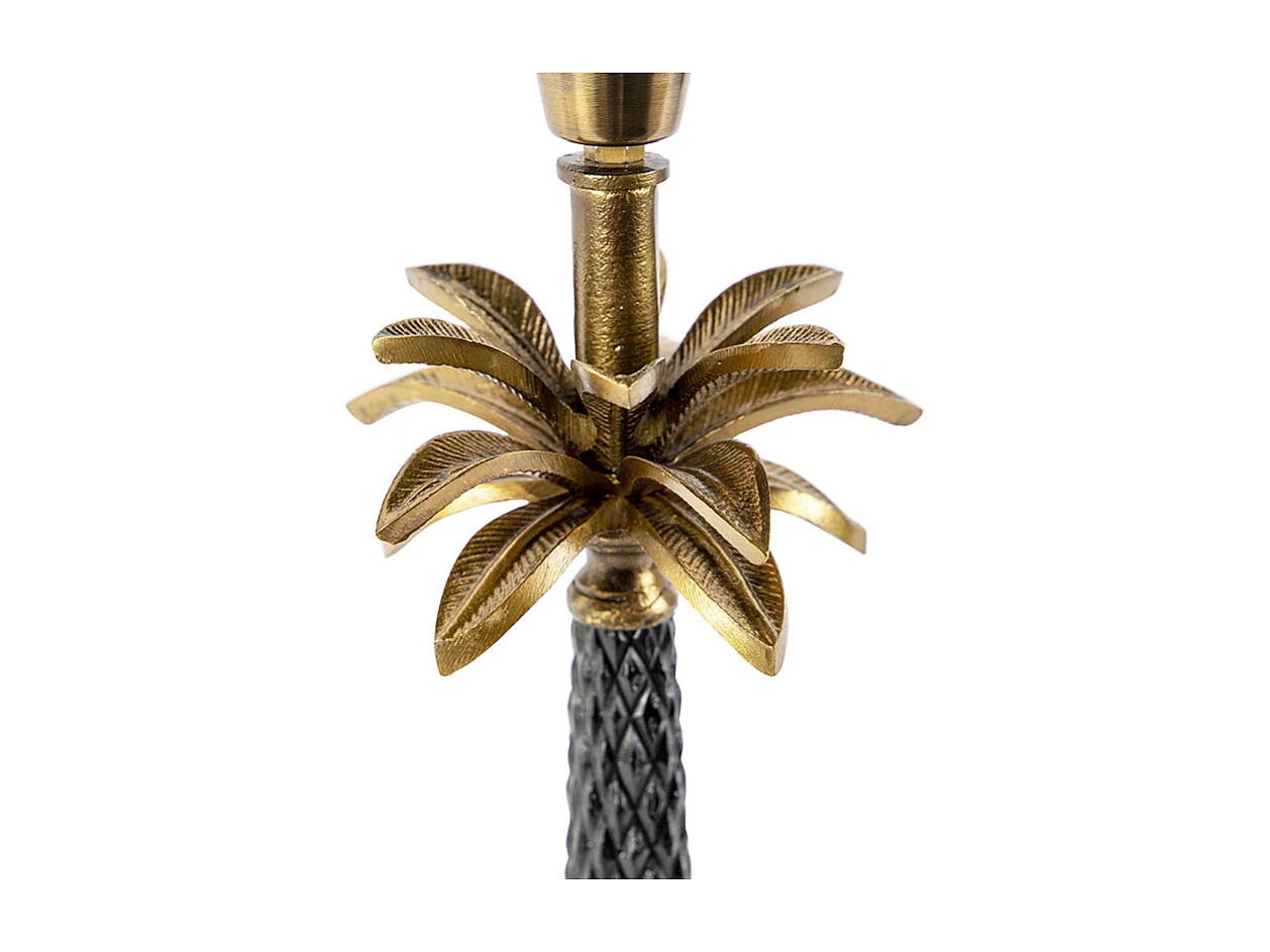 Lampe de table Art déco bronze avec palmier noir sans abat-jour - Areka