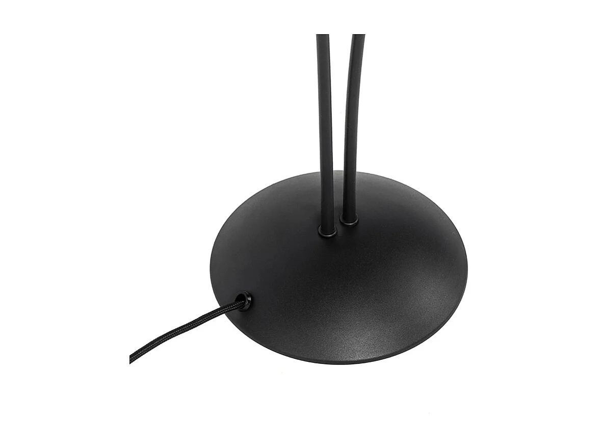 Lampe de table moderne noire 2 lumières avec verre fumé - Athènes