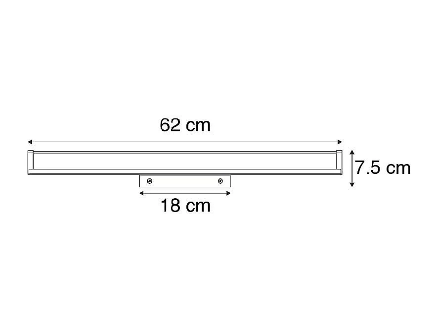 Applique de salle de bain moderne noire 62 cm IP44 - Cascada