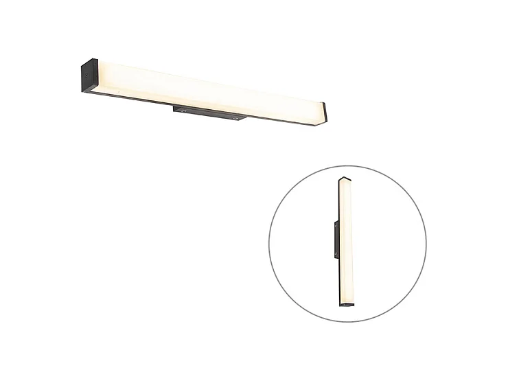 Applique de salle de bain moderne noire 62 cm IP44 - Cascada