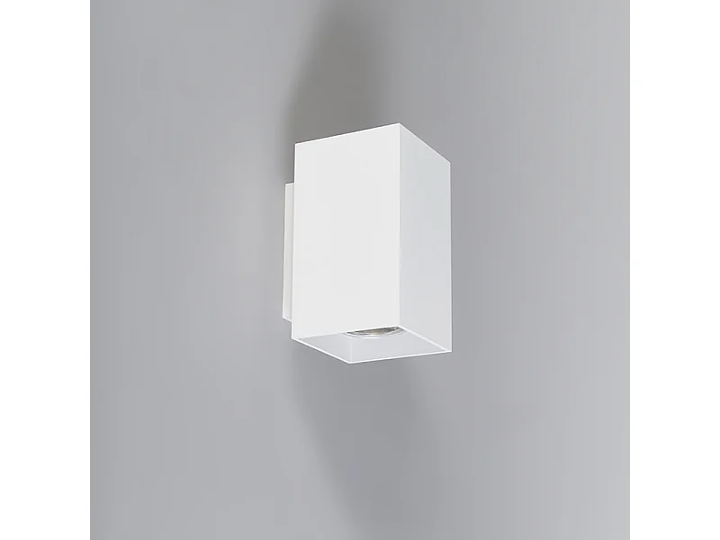 Applique murale moderne blanche carrée 2 lumières - Sandy