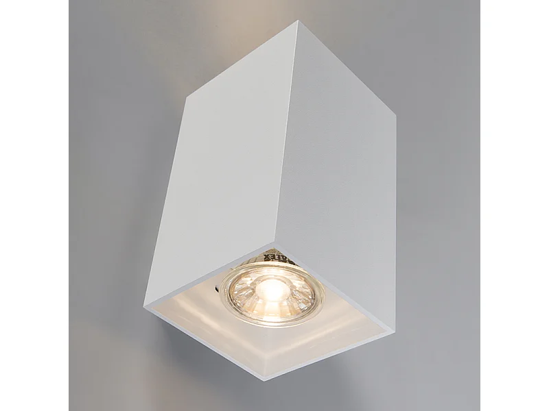 Applique murale moderne blanche carrée 2 lumières - Sandy