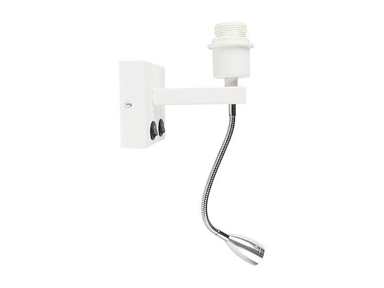Applique murale moderne blanche avec bras flexible - Brescia Combi