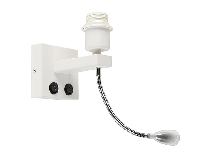 Applique murale moderne blanche avec bras flexible - Brescia Combi
